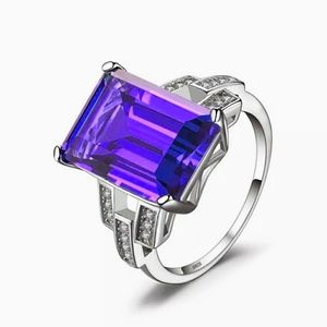 New Huge Amethyst Silver Statement Ring.